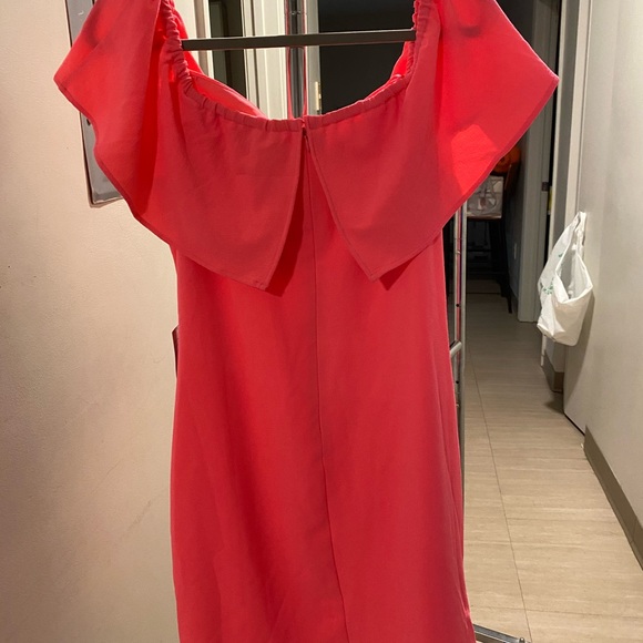 Charles Henry Hot Pink Off Shoulder Cocktail Dress - Picture 5 of 9